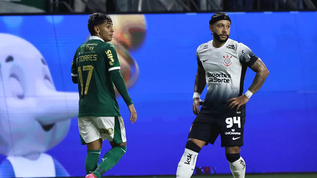 Depay zorgt voor gelijk in spannende topper tussen Palmeiras en Corinthians