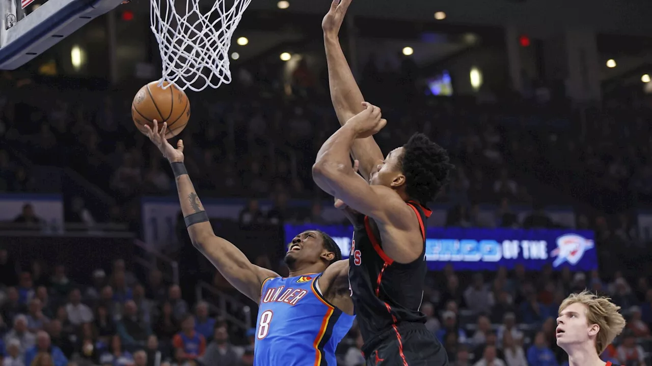 Jalen Williams leads Thunder past Raptors 121-109 as Chet Holmgren returns from injury