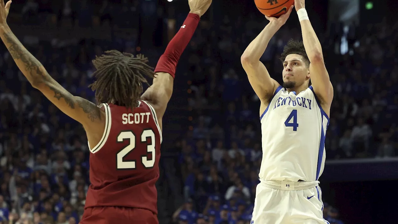 No. 14 Kentucky snaps 2-game skid with an 80-57 win over South Carolina