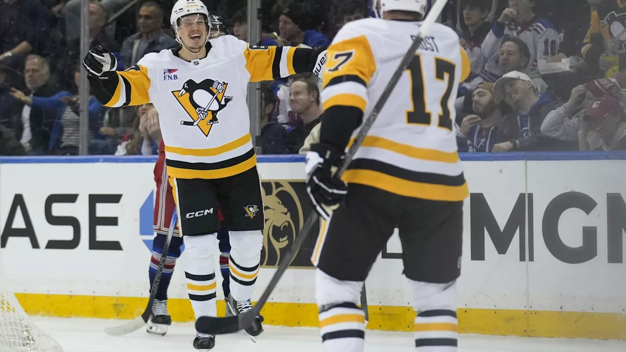 Tomasino scores tiebreaking goal and short-handed Penguins hold on to beat Rangers 3-2