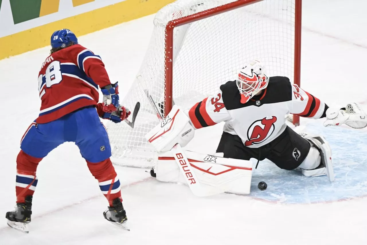 Jake Allen posts 34-save shutout, Devils blank slumping Canadiens 4-0