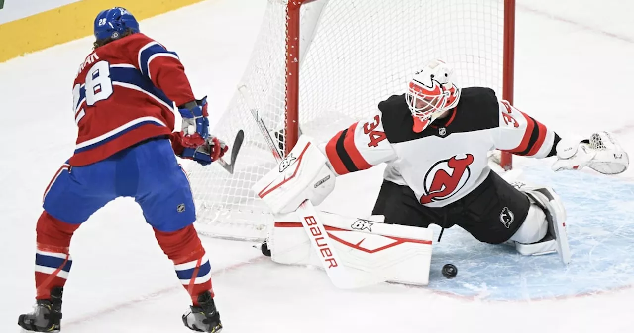 Dvorak Stopped by Allen in Canadiens-Devils Encounter