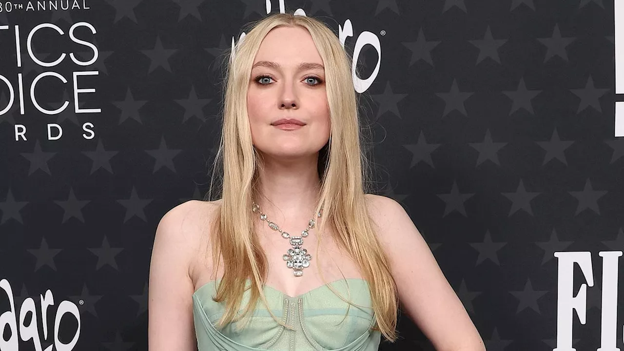 Dakota Fanning Dazzles in Mint Mermaid Gown at the 2025 Critics Choice Awards