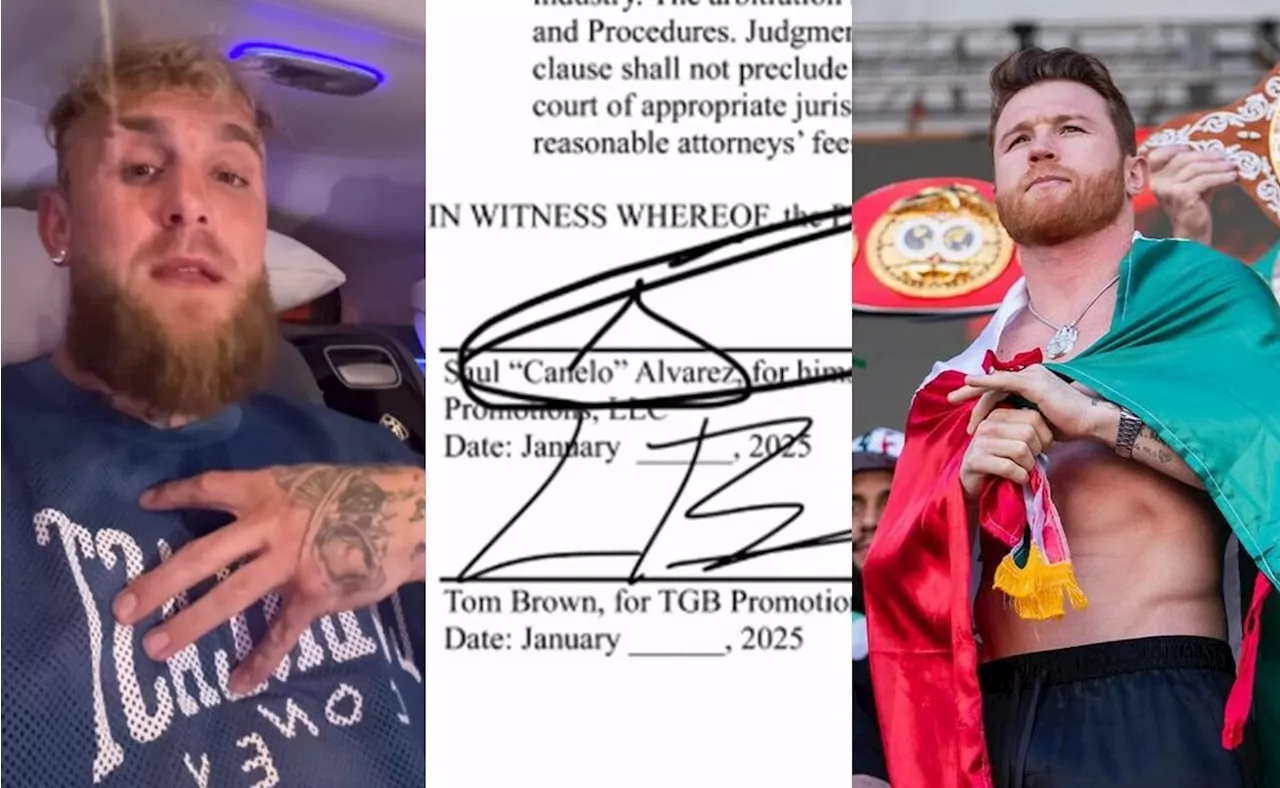 Jake Paul exhibe contrato firmado por Canelo Álvarez y lo acusa de defraudar a sus fans