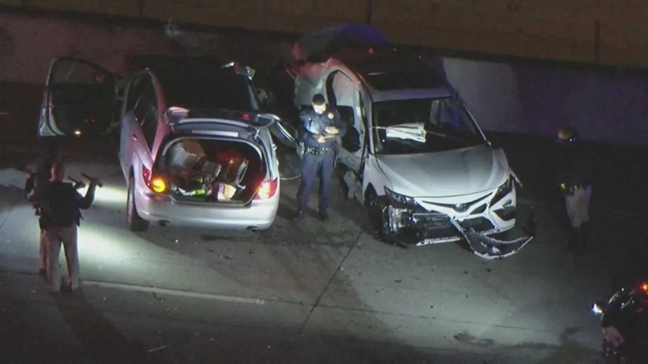 Woman, dog killed in crash on 405 Freeway near VA Hospital