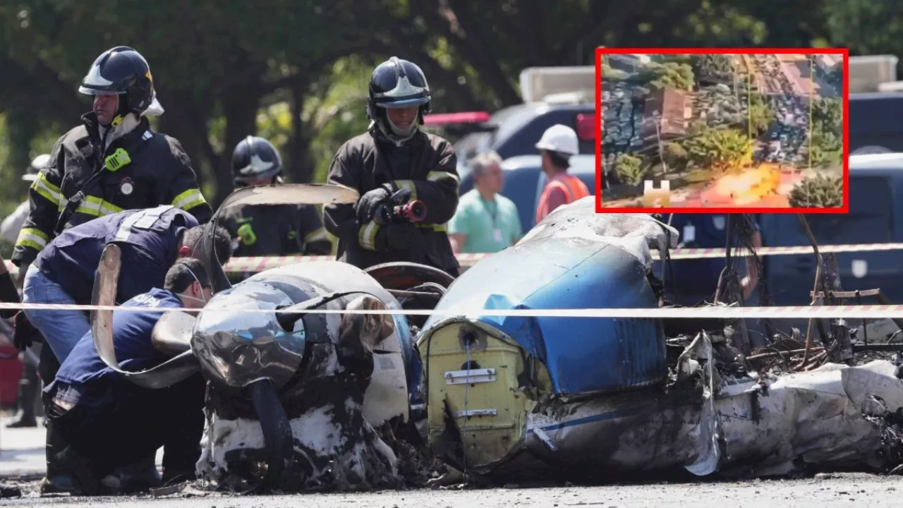 Avioneta se estrella en avenida de Sao Paulo, dejando dos muertos y seis heridos