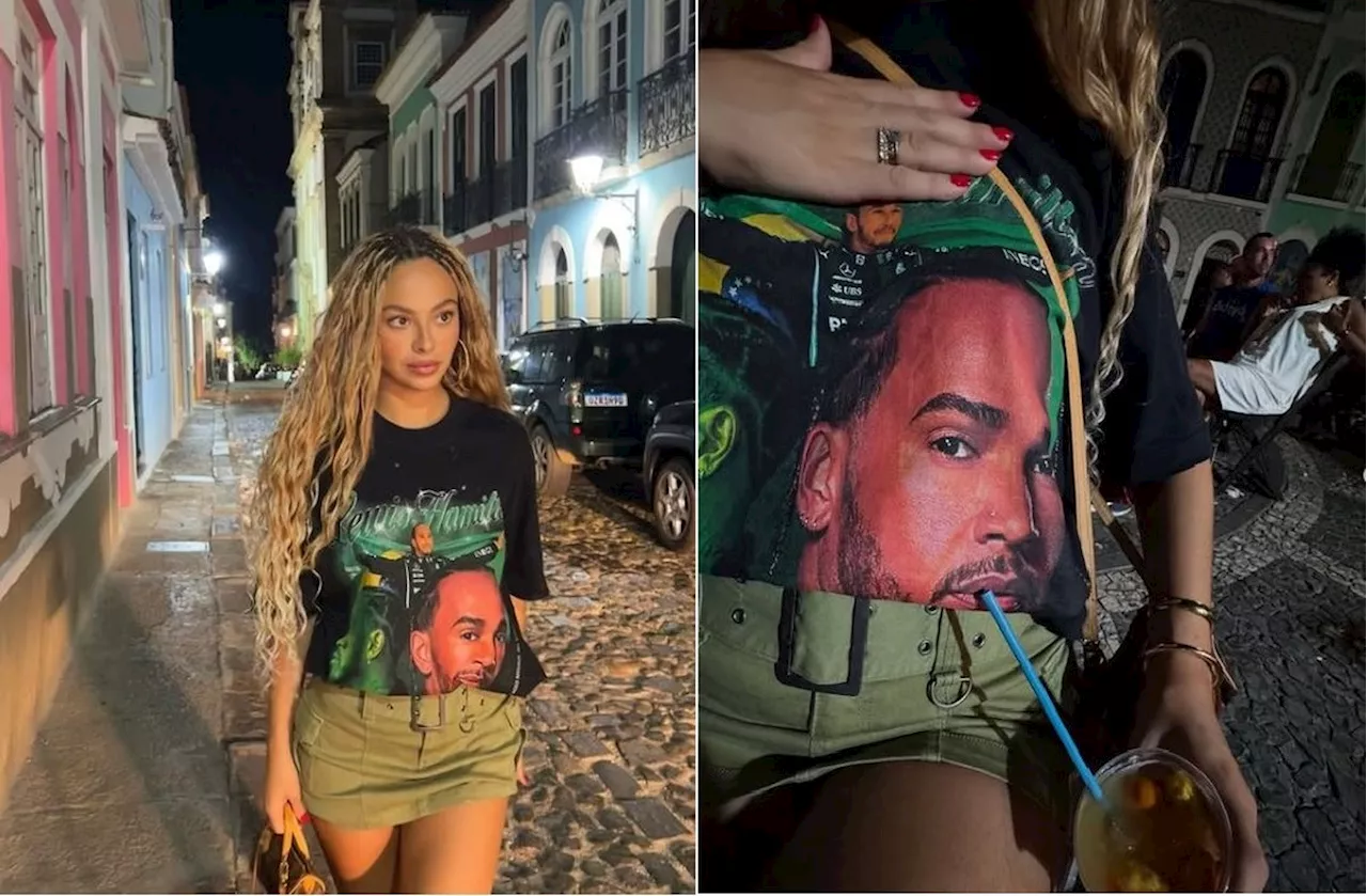 Júlia Rodrigues Escolhe Look Inusitado com Lewis Hamilton em Salvador