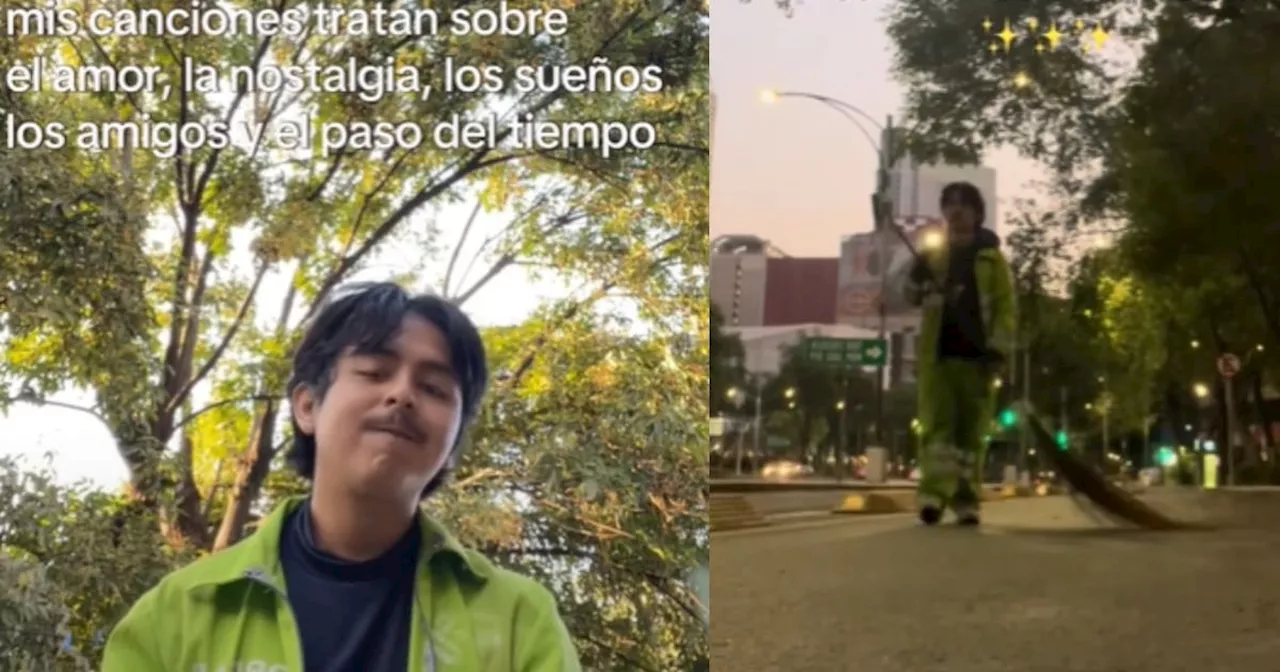 Macario Martínez, el joven barrendero de CDMX que conquista TikTok con su música