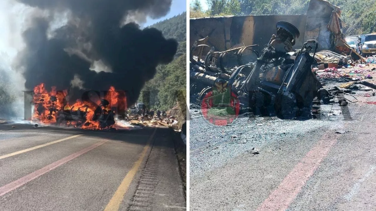 Trailero muere calcinado tras accidente en Maltrata, sobre autopista Orizaba