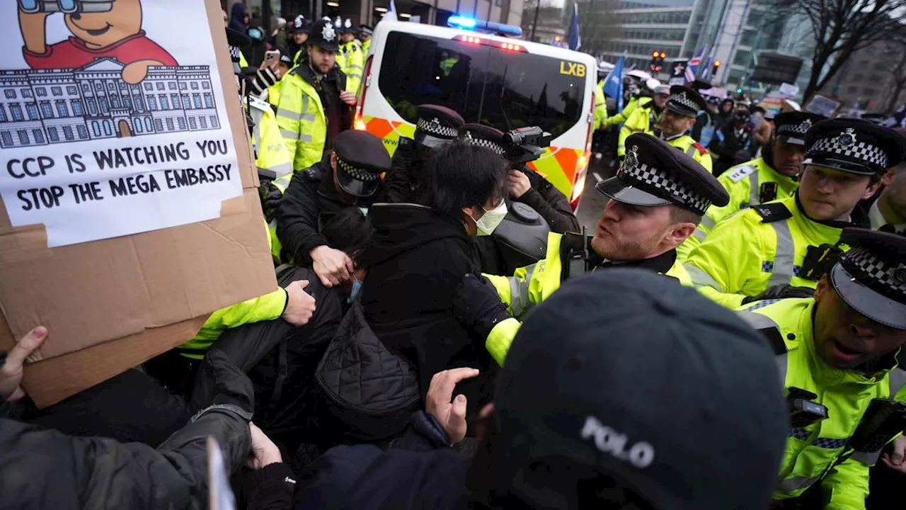 Thousands Clash with Police at Protest Against Proposed Chinese 'Mega-Embassy' in London