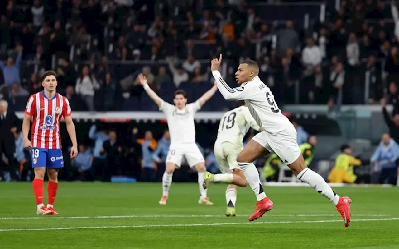 Real Madrid vs Atletico Madrid Kylian Mbappe Selamatkan Poin untuk Real Madrid dalam Derby Tegang Melawan Atletico Madrid