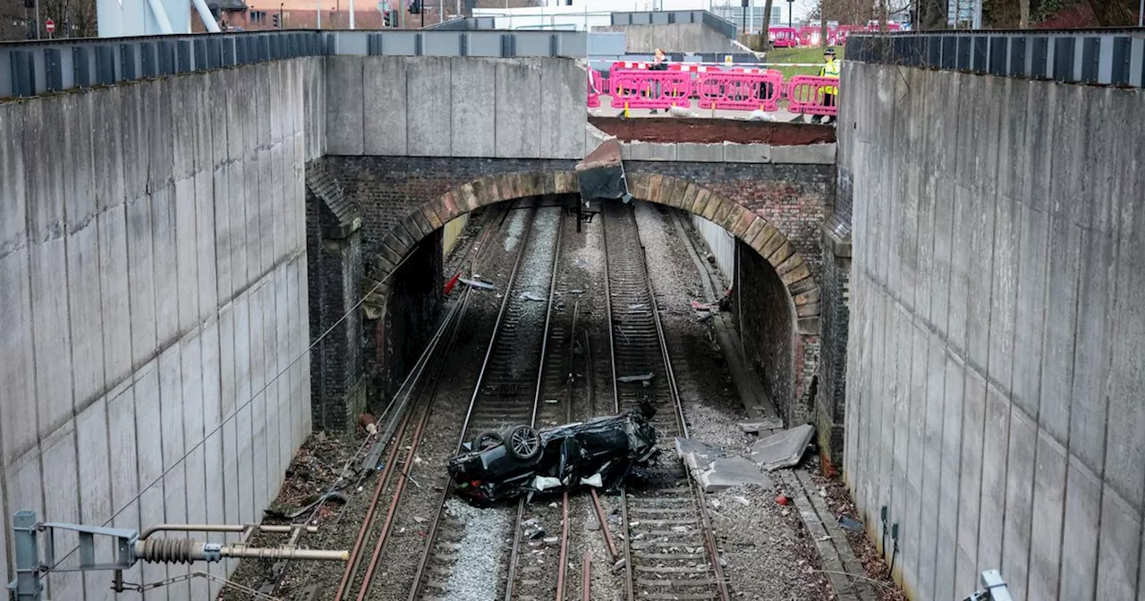 Major Rail Disruption After Car Crashes Onto Tracks in Salford