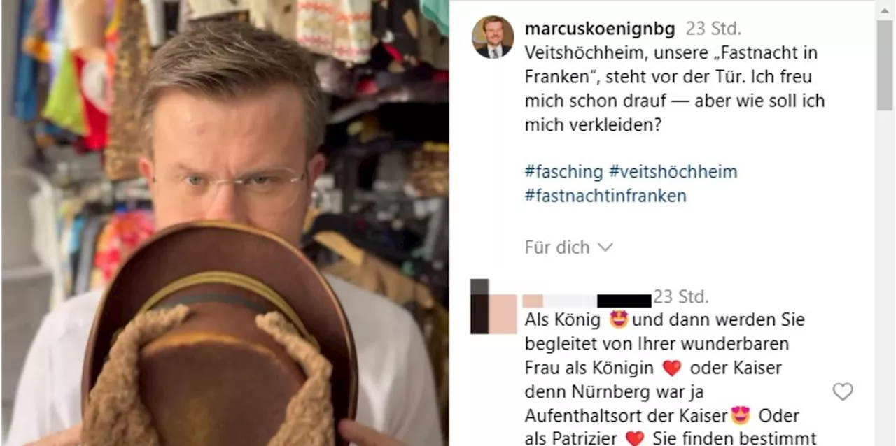 Nürnbergs OB Marcus König sucht nach dem perfekten Faschingskostüm