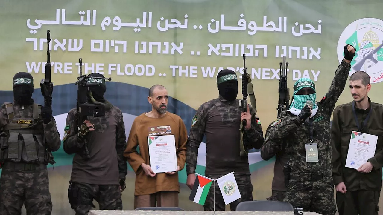 Abgemagert und bleich: Hamas lässt Deutsch-Israeli und zwei weitere Geiseln frei