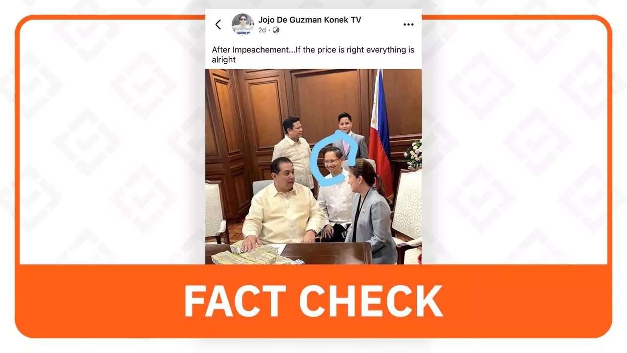 FACT CHECK: Photo of Martin Romualdez, other lawmakers with cash is fake