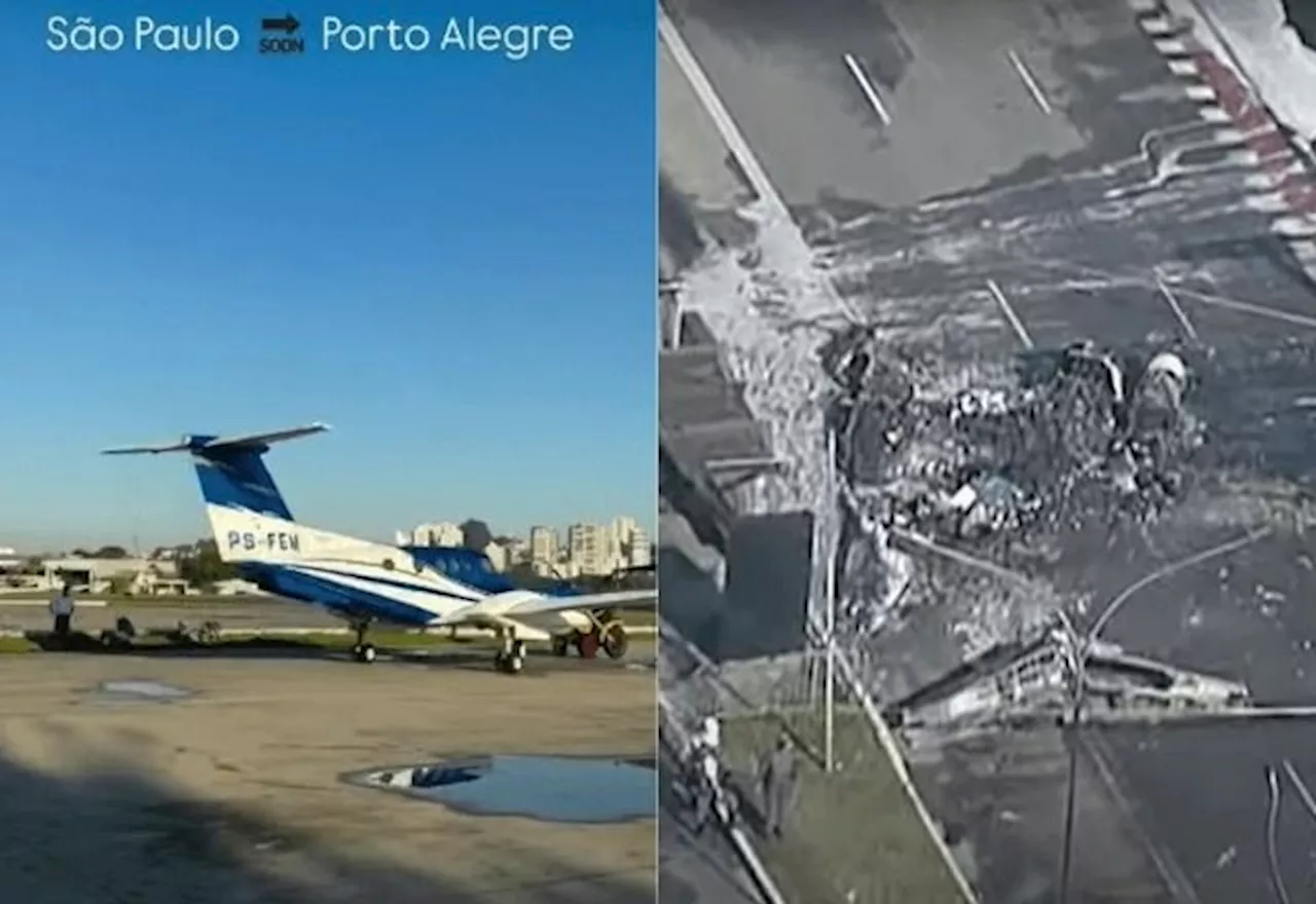 Avião cai na pista do Campo de Marte em São Paulo, deixando dois mortos