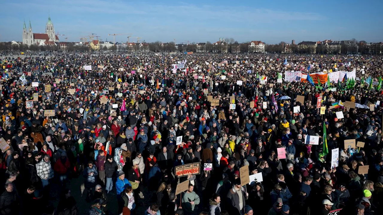 Bundesweite Demonstrationen: Rund 250.000 Menschen protestieren in München gegen Rechtsruck