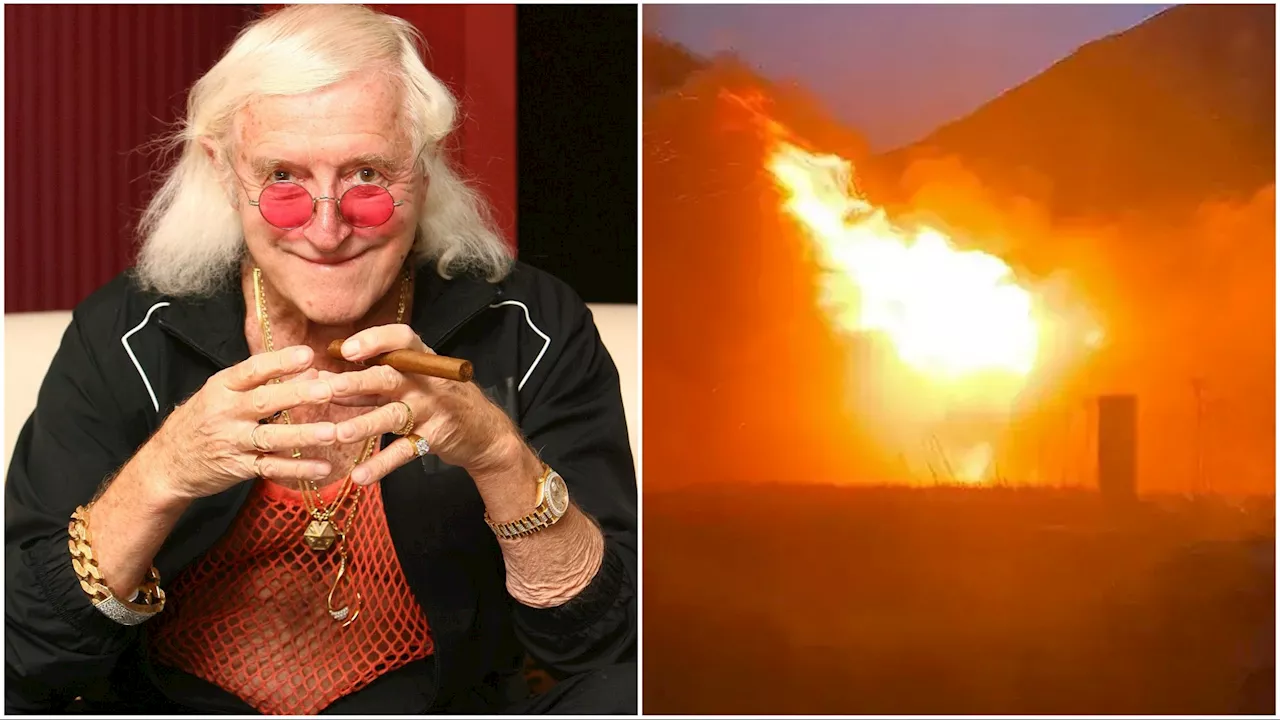 Jimmy Savile’s vile Scots lair up in flames as emergency crews rush to scene...