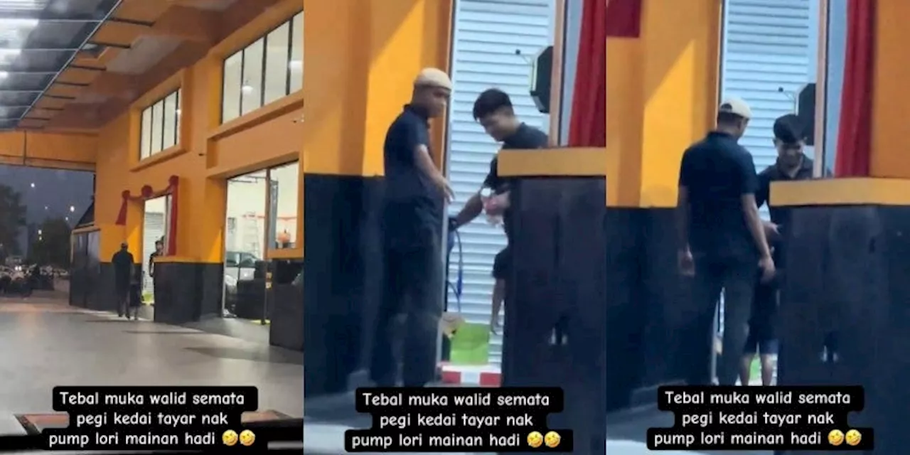 Heartwarming Moment: Dad Takes Son to Tire Shop to 'Inflate' Toy Truck