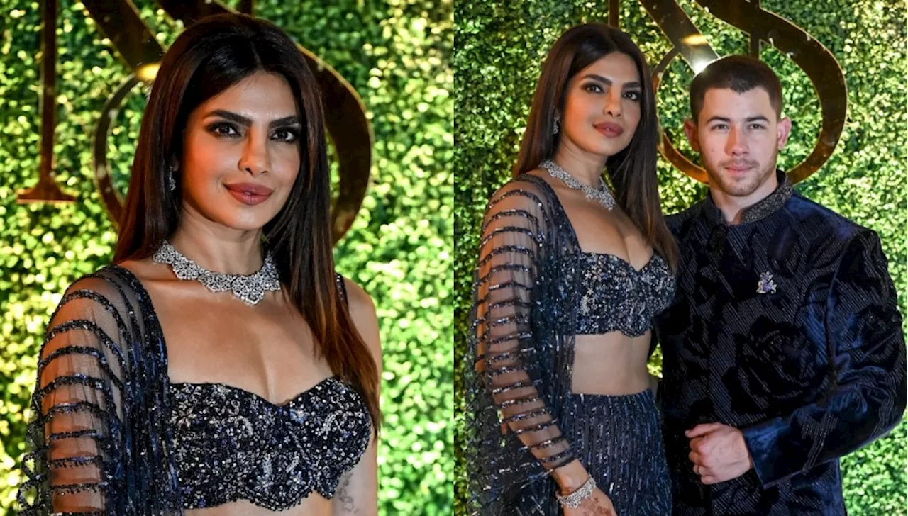 Priyanka Chopra Jonas Dazzles in Custom Falguni Shane Peacock at Brother's Sangeet Ceremony