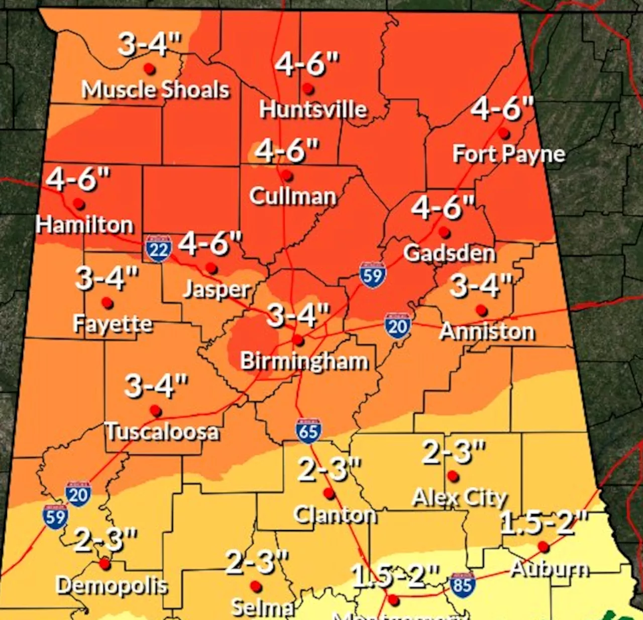 Heavy Rainfall Expected in Alabama Throughout the Week