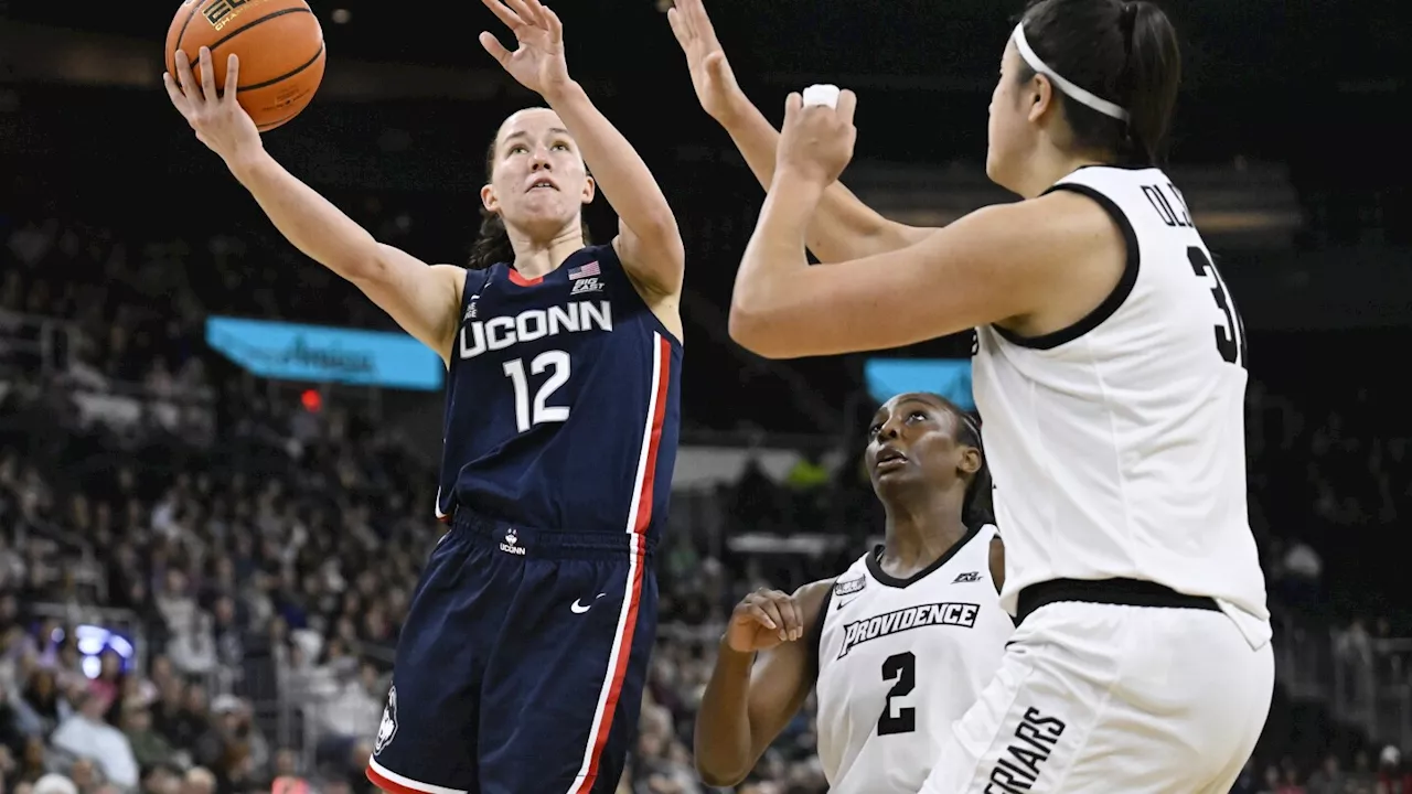 No. 5 UConn beats Providence 77-40 to extend its Big East regular-season win streak to 33 games