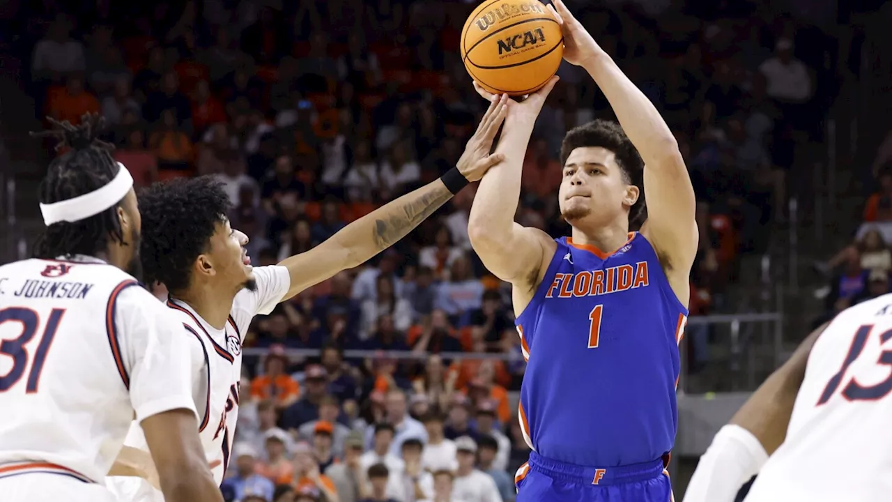 No. 6 Florida beats top-ranked Auburn 90-81 and ends the Tigers' 14-game winning streak