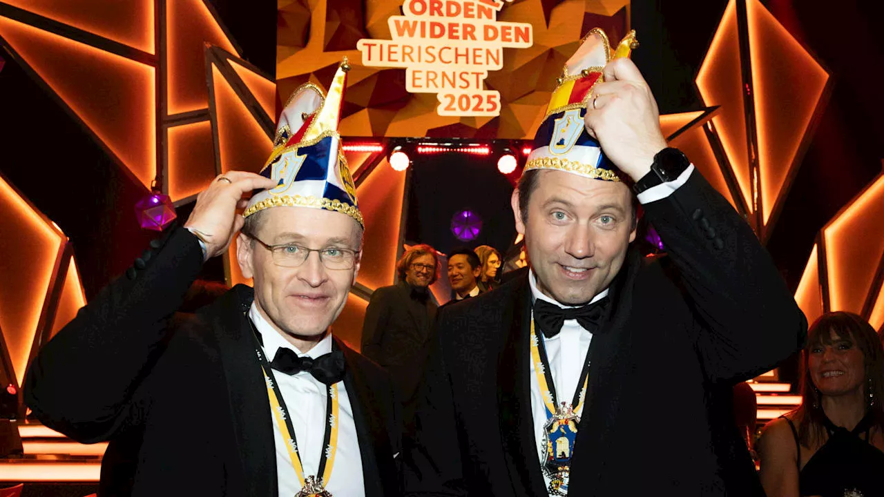 CDU-Chef Günther und SPD-Chef Klingbeil bei Karneval: Humorvoll und politisch