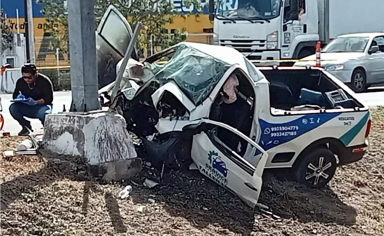 Camioneta pierde control y choca en Periférico sur en Yucatán; conductor y acompañante murieron