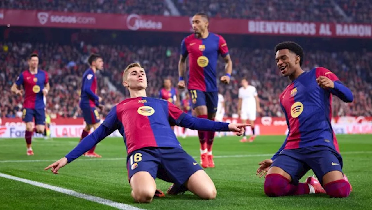 برشلونة يفوز على إشبيلية 4-1 ويواصل ملاحقة الريال وأتلتيكو في الليجا