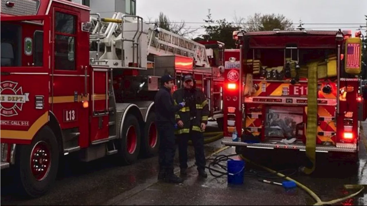 Roof collapses in building under construction during 3-alarm fire in Ballard