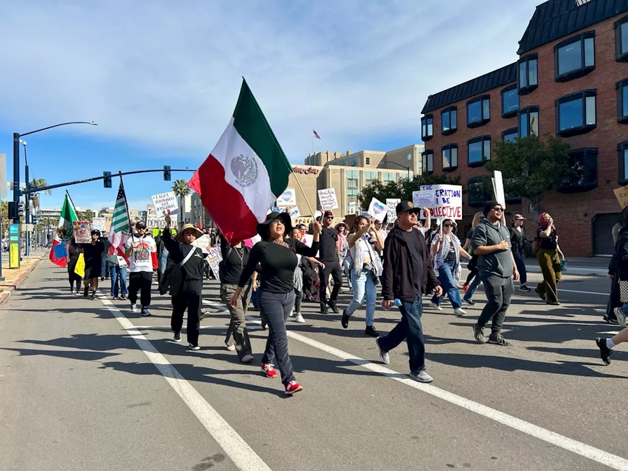 San Diego protesters march downtown to create ‘disruption' against Trump orders