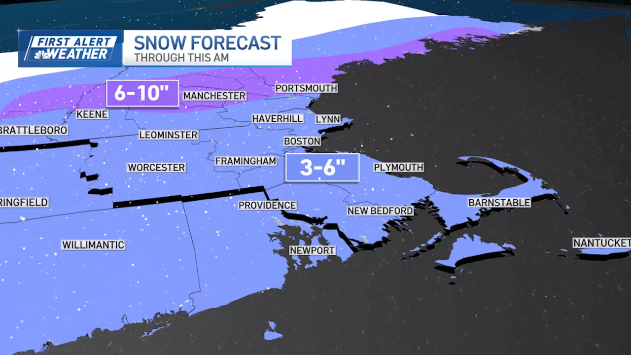 Snowfall totals: How much snow did New England get overnight?