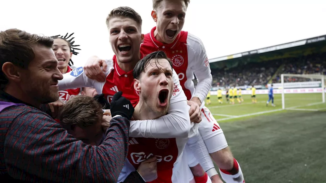 Ajax klopt Fortuna en is na 827 dagen weer koploper na volledige speelronde