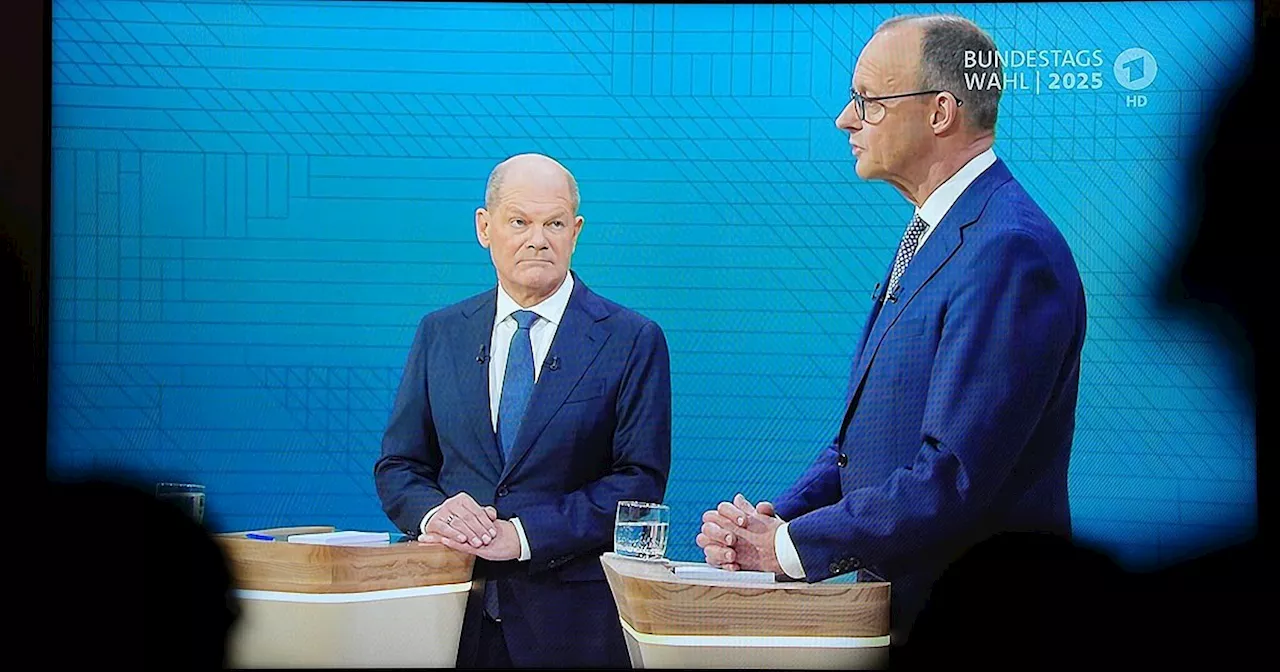 Scholz und Merz bei TV-Duell: Heftiger Schlagabtausch über AfD und Migration