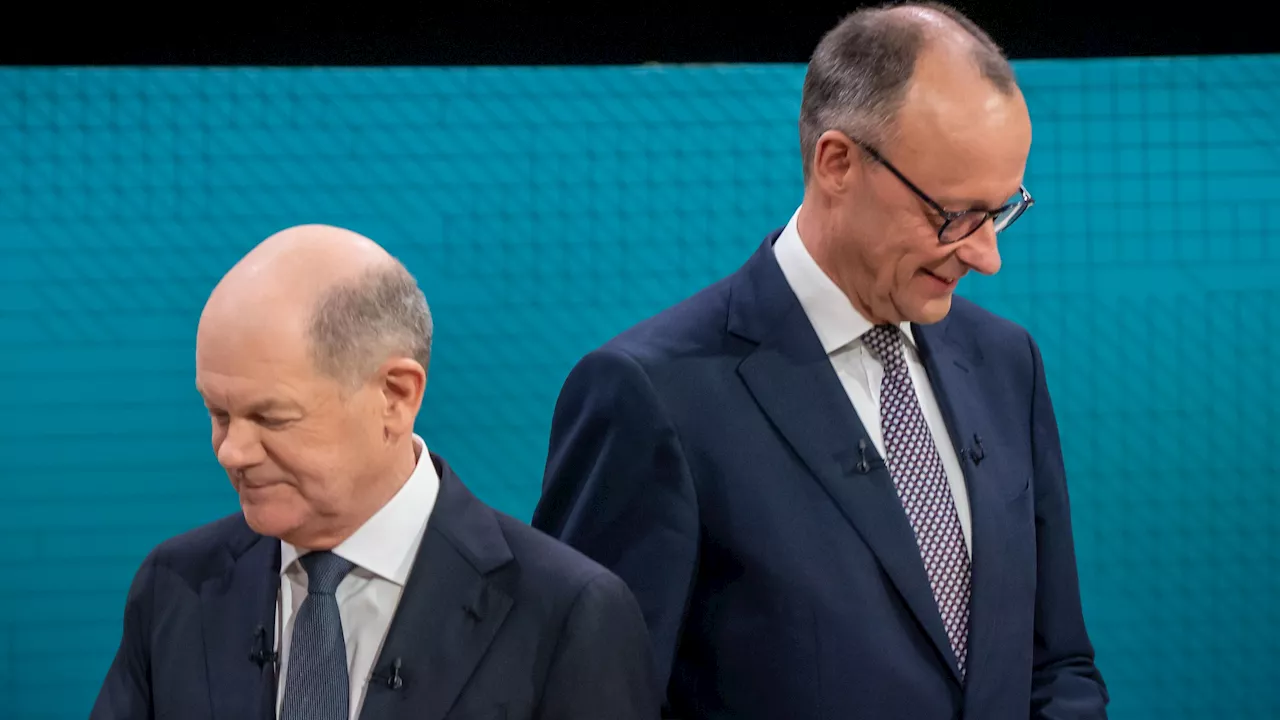 Olaf Scholz, a la defensiva en política migratoria en el primer debate electoral con el favorito, Friedrich Merz