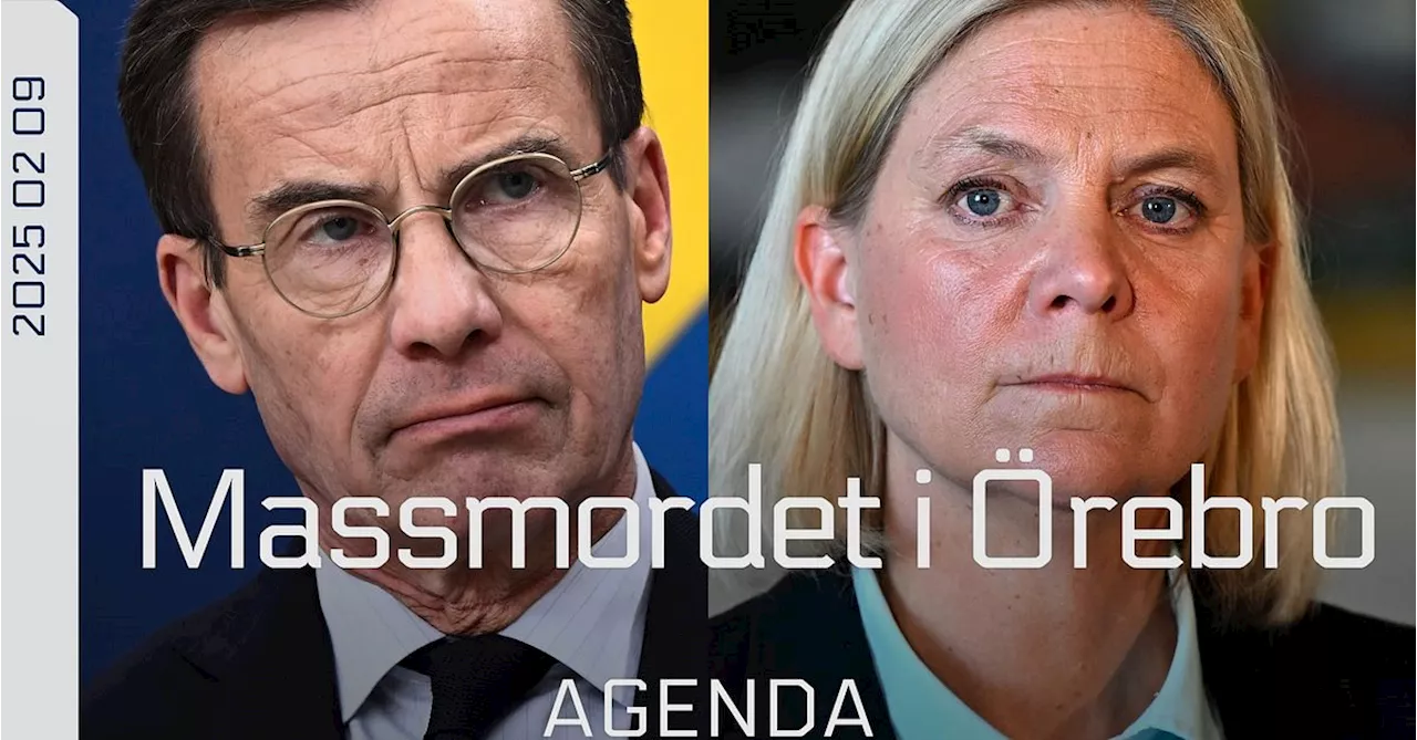 Kristersson (M) och Andersson (S) möts i Agenda – Masskjutning i Örebro