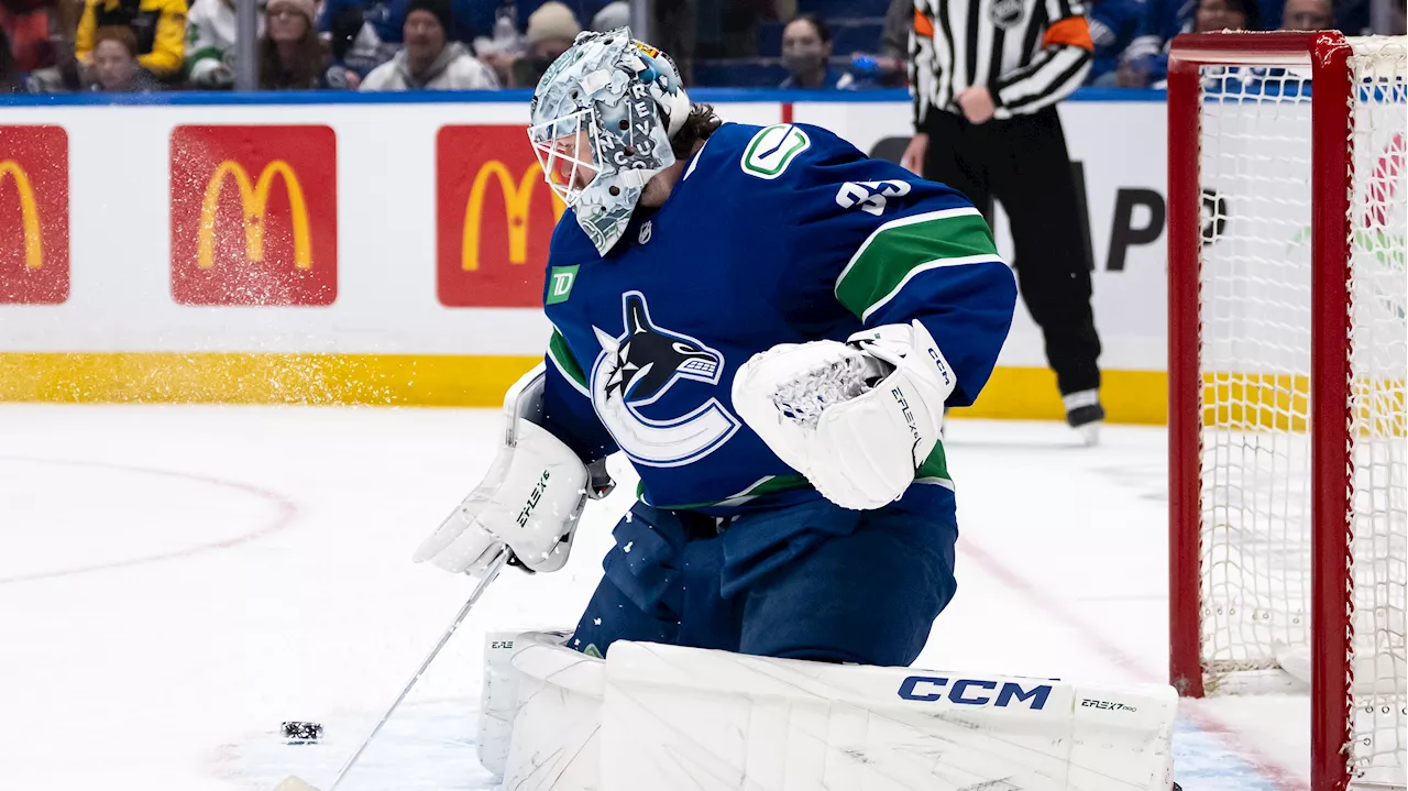 Canucks goalie Thatcher Demko exits game with injury, but it's not considered serious