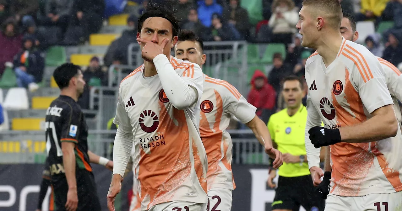 Dybala riporta la Roma al successo: il Venezia dell'ex Di Francesco ko