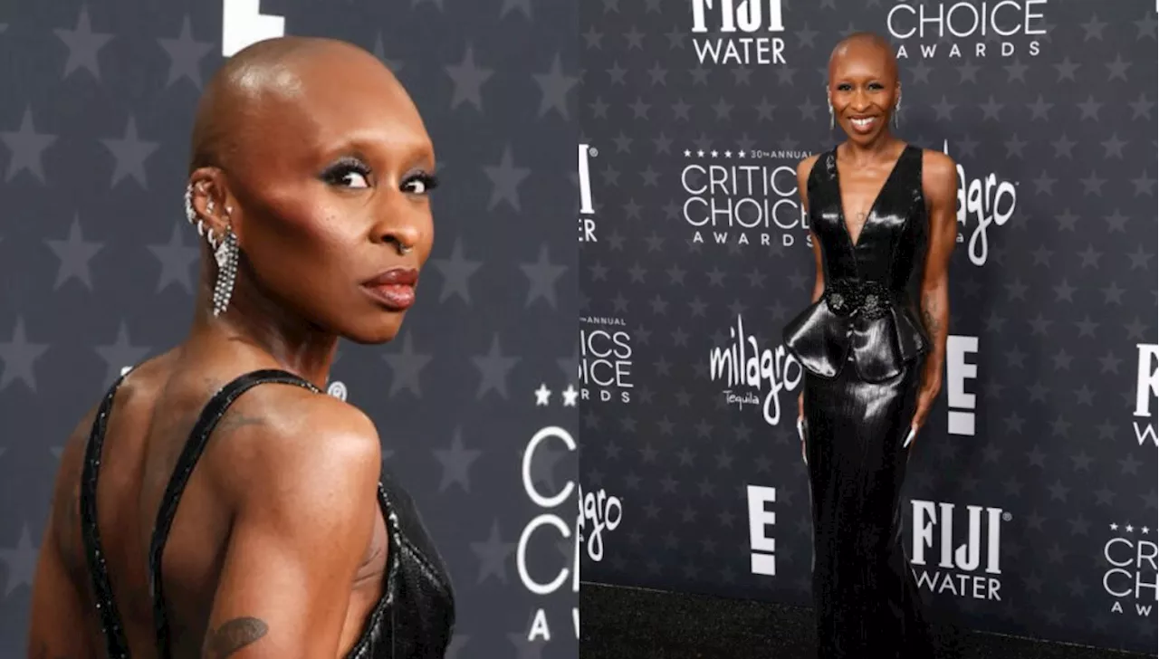 Cynthia Erivo Shines in Crystal Embellished Gown at the 30th Annual Critics Choice Awards