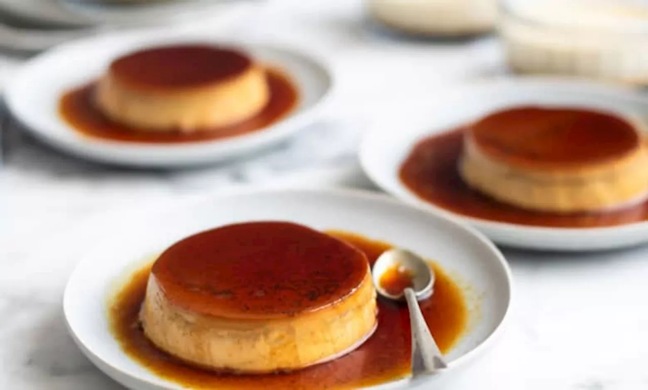 Classic vanilla crème caramel made in a multicooker