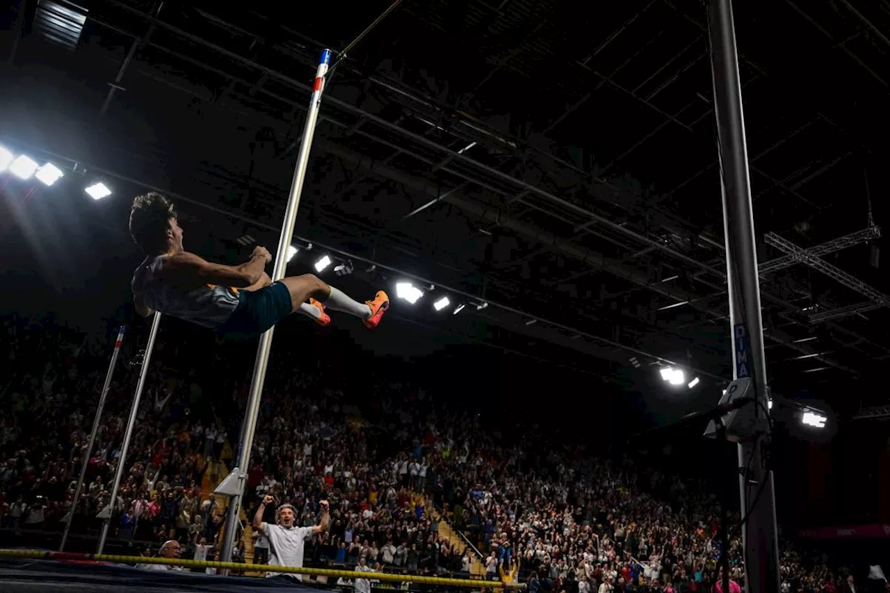 Duplantis breaks own pole vault world record with leap of 6.27m