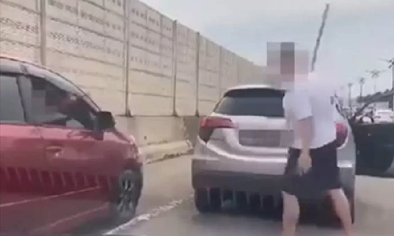 JB police looking for Honda driver who waved stick in heated road rage dispute near CIQ Complex