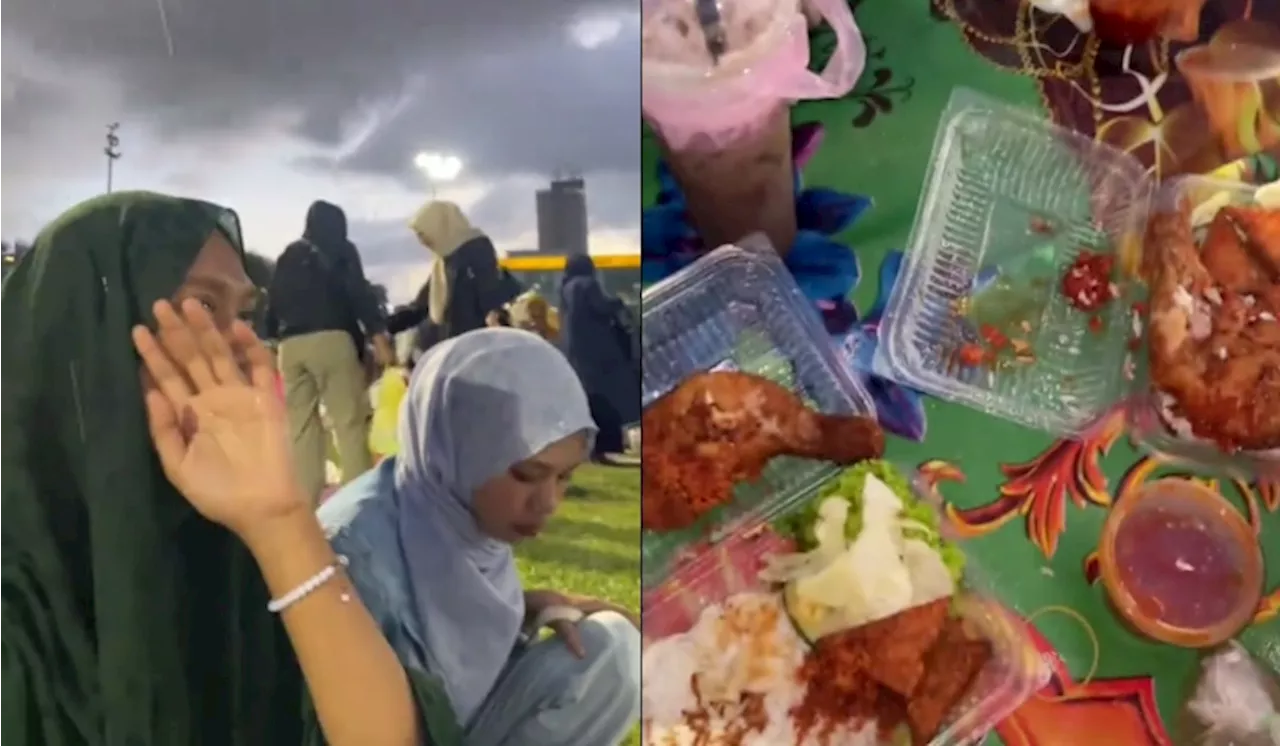 – Gelagat Sekumpulan Gadis Buka Puasa Dalam Hujan Buat Ramai Geli Hati