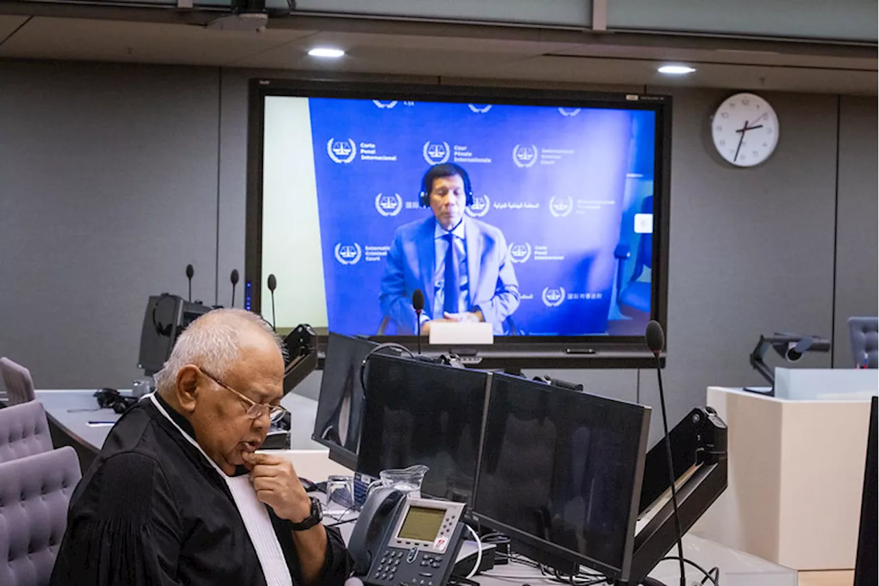 Duterte follows ICC hearing over case via video link