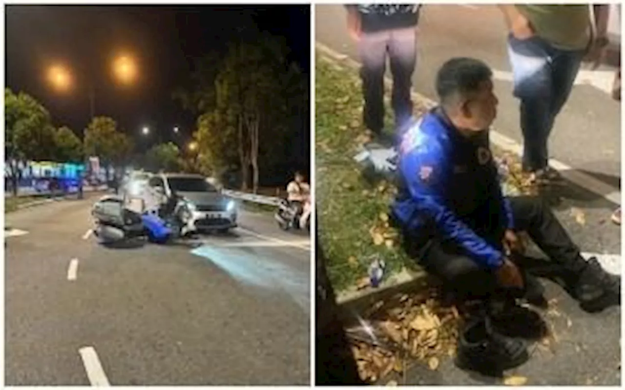 Cop on escort duty injured in road collision