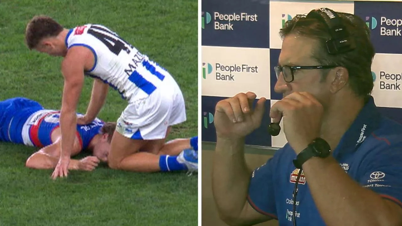 Sickening head clash as dazzling Dogs flip switch to stop spirited Roos