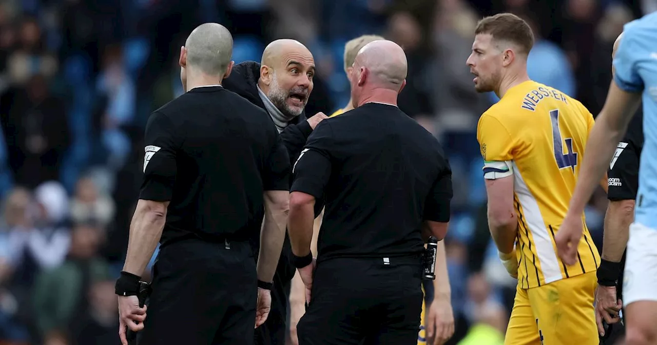 What frustrated Pep Guardiola told ref after Man City draw with Brighton