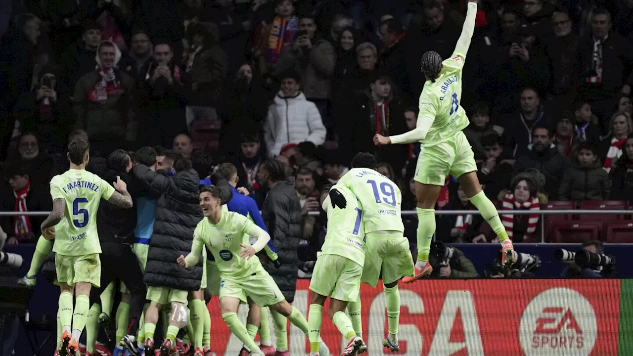 Two late goals as Barcelona rallies to beat Atletico Madrid 4-2