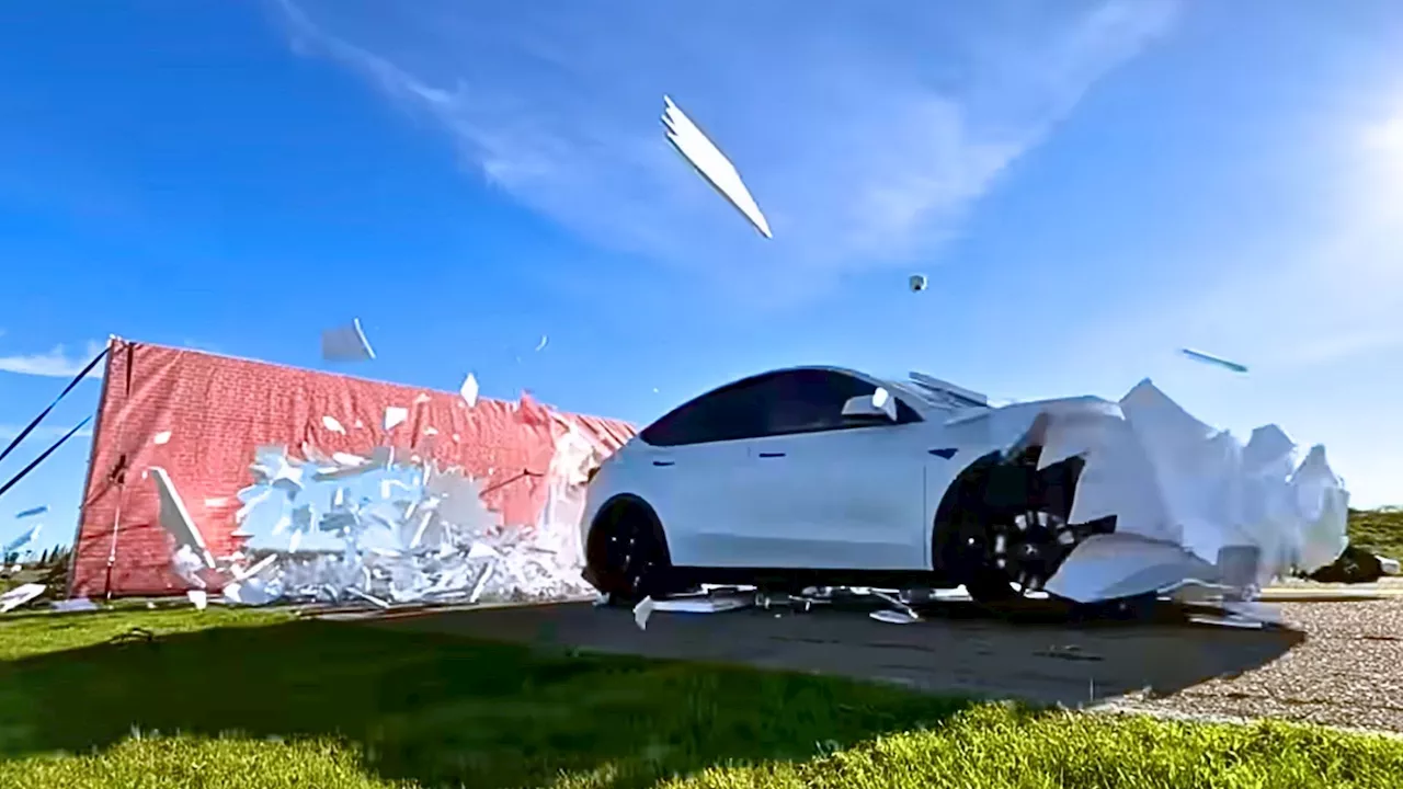 Video: Tesla smashes through Wile E Coyote-style fake wall in autopilot test vs LiDAR
